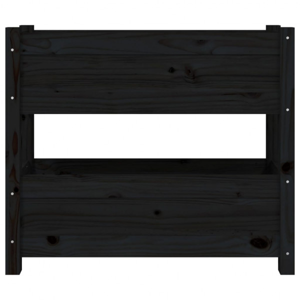 Jardinera de madera maciza de pino negro 77x25x66 cm M 5