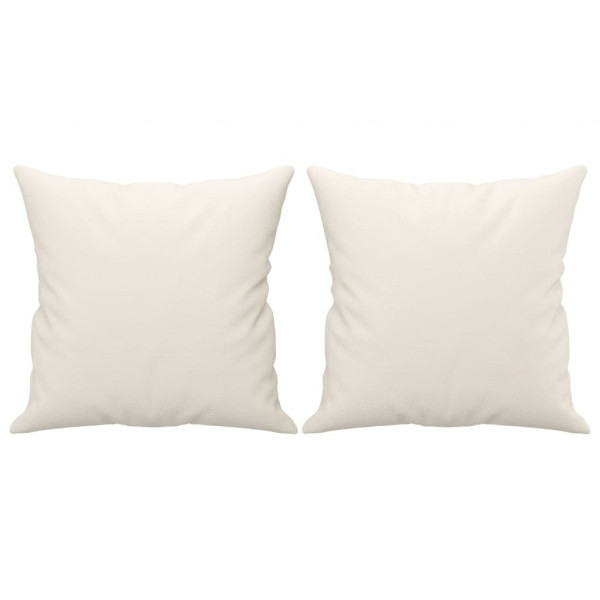 Cojines decorativos 2 uds cuero sintético crema 40x40 cm M 2