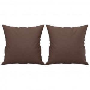 Cojines decorativos 2 uds cuero sintético marrón 40x40 cm H