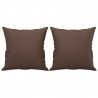 Almofadas decorativas 2 pcs 40x40 cm couro artificial castanho 2