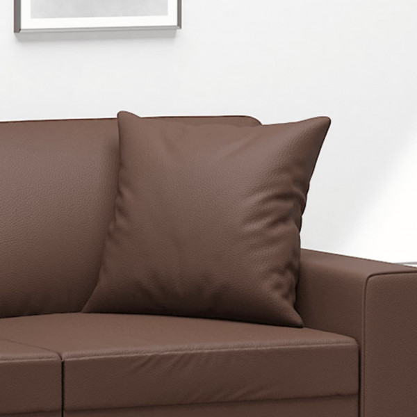 Almofadas decorativas 2 pcs 40x40 cm couro artificial castanho M 5