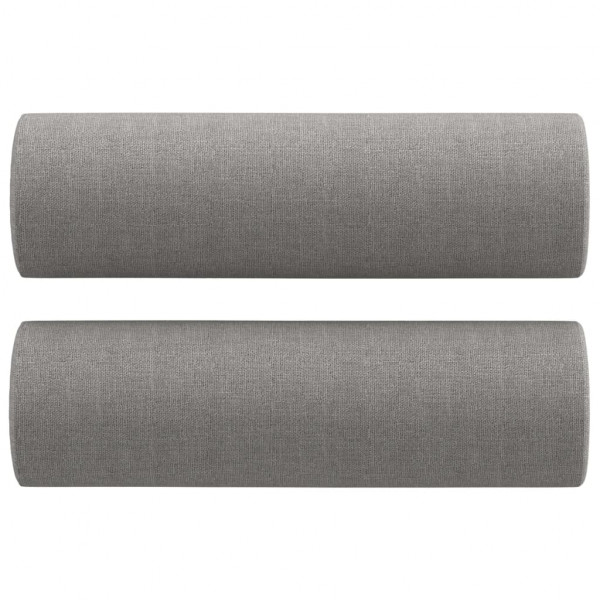 Cojines decorativos 2 uds tela gris claro Ø15x50 cm M 2