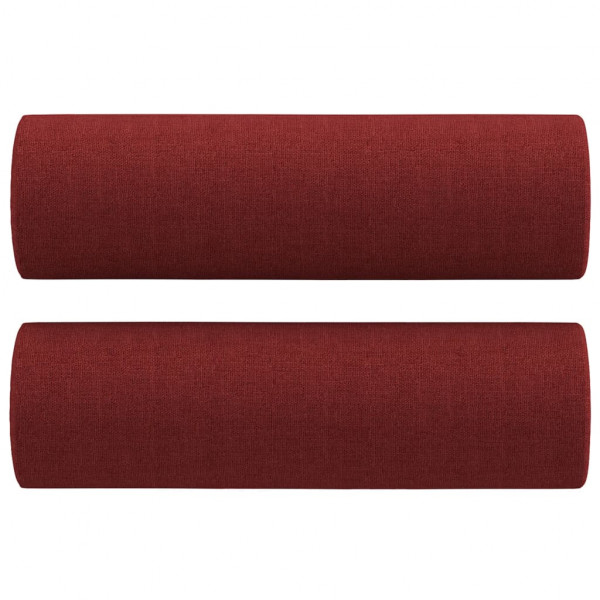 Almofadas decorativas 2 pcs Ø15x50 cm tecido vermelho tinto M 2