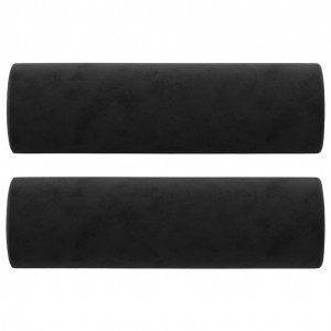 Almofadas decorativas 2 pcs Ø15x50 cm veludo preto H
