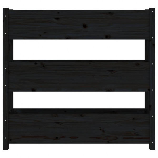 Jardinera de madera maciza de pino negro 112x25x104.5 cm M 5
