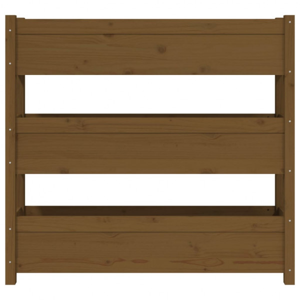 Jardinera de madera maciza de pino marrón miel 112x25x104.5 cm M 5