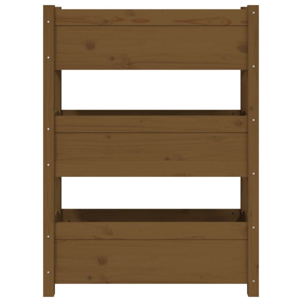 Jardinera de madera maciza de pino marrón miel 77x25x104.5 cm M 5