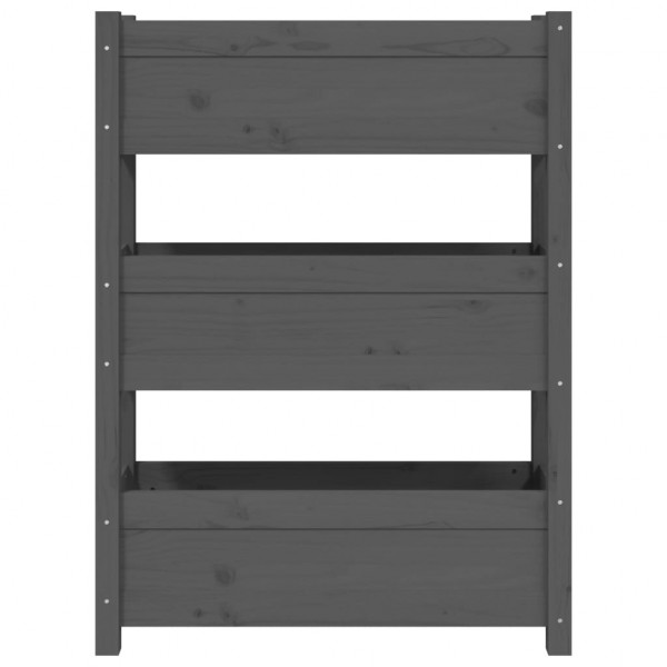 Jardinera de madera maciza de pino gris 77x25x104.5 cm M 5