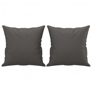 Cojines decorativos 2 uds cuero sintético gris 40x40 cm H
