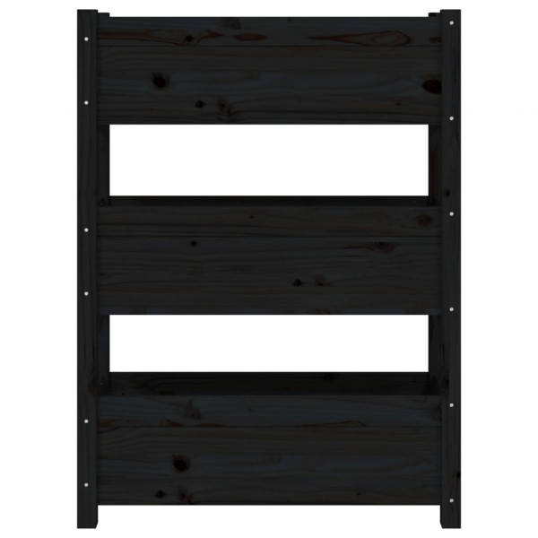 Jardinera de madera maciza de pino negro 77x25x104.5 cm M 5