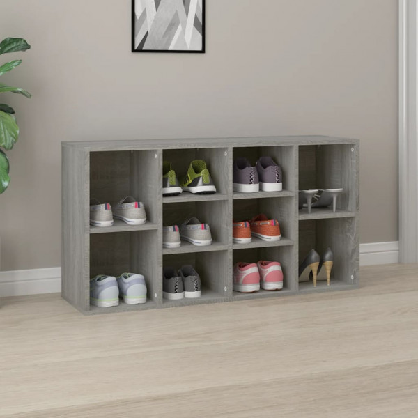 Banco zapatero madera contrachapada gris Sonoma 103x30x54.5 cm D