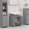 Armario de baño madera contrachapada gris Sonoma 60x33x61 cm 3