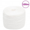 Corda de barco 6 mm 100 m polipropileno branco completo 1
