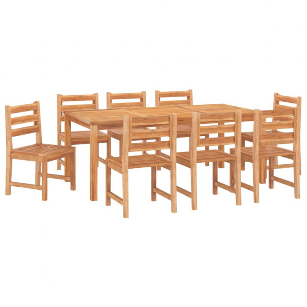 Juego de comedor para jardín 9 piezas madera maciza de teca M 3