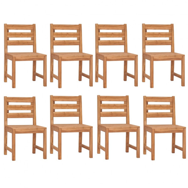 Juego de comedor para jardín 9 piezas madera maciza de teca M 4