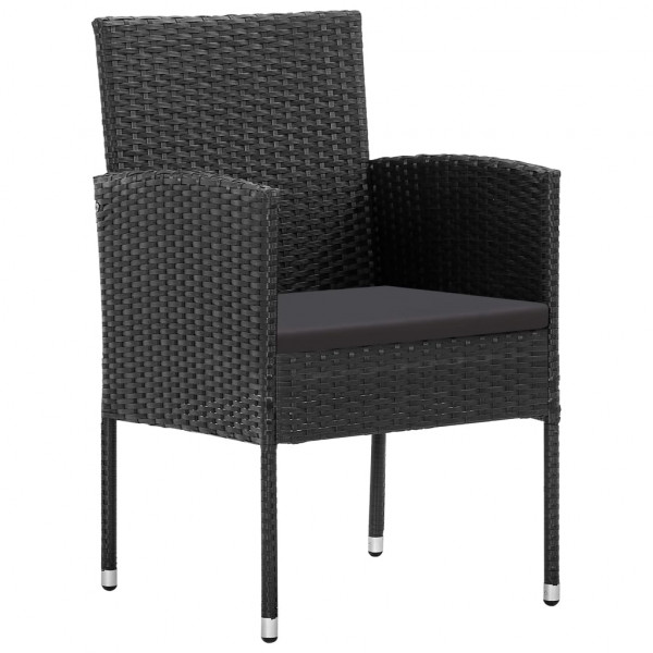 Set de muebles jardín 5 pzas con cojines ratán sintético negro M 5