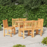 Conjunto de jantar para jardim 7 pcs madeira de teca maciça 1