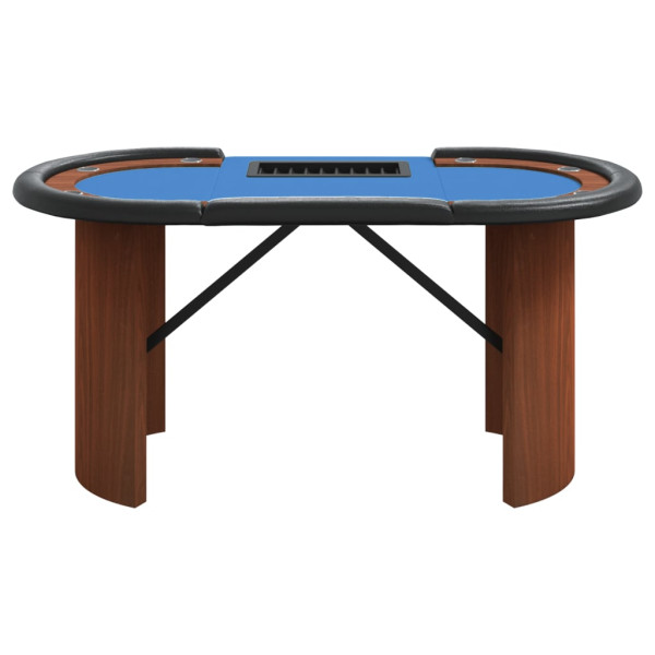 Mesa poker 10 jogadores 160x80x75cm c/ tabuleiro de fichas azul M 3