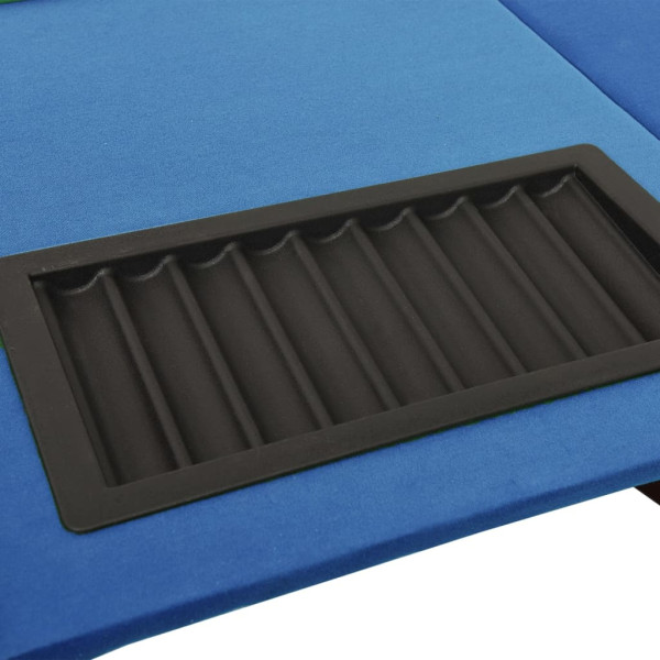Mesa de póquer 10 jugadores bandeja fichas azul 160x80x75 cm M 5