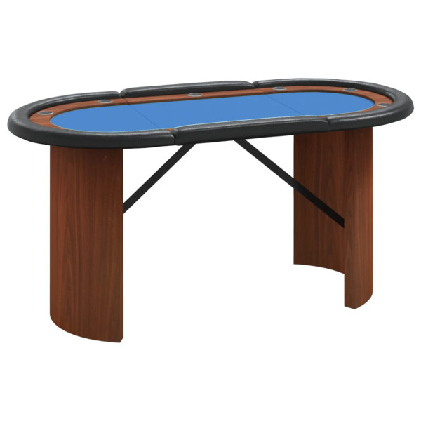 Mesa de póquer para 10 jugadores azul 160x80x75 cm M 2