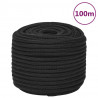 Corda de barco 14 mm 100 m polipropileno preto completo 1