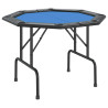 Mesa de póquer dobrável 8 jogadores 108x108x75 cm azul 2