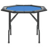 Mesa de póquer dobrável 8 jogadores 108x108x75 cm azul 3