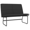 Banco de cuero sintético negro 100x75x76 cm 2
