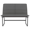 Banco de cuero sintético gris 100x75x76 cm 3
