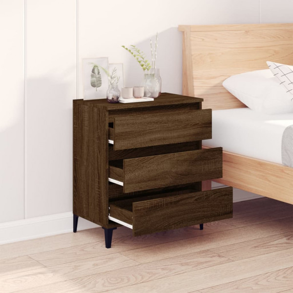 Aparador madera contrachapada marrón roble 60x35x70 cm M 3