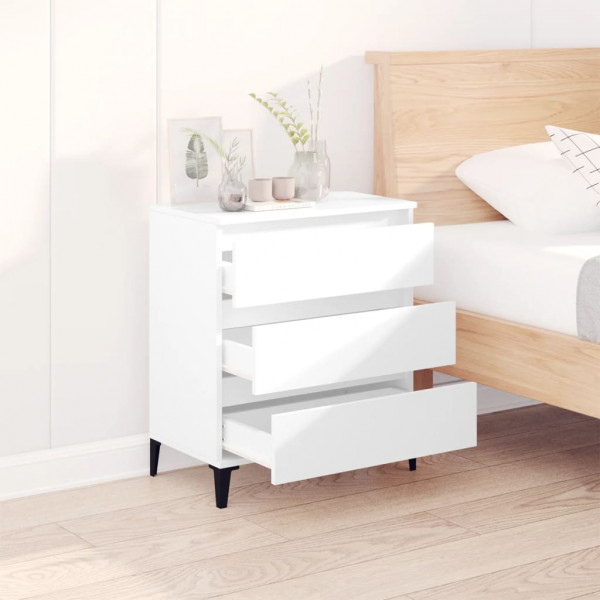 Aparador de madera contrachapada blanco 60x35x70 cm M 3