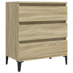Aparador de madera contrachapada roble Sonoma 60x35x70 cm H