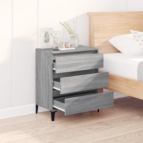 Aparador de madera contrachapada gris Sonoma 60x35x70 cm M 3