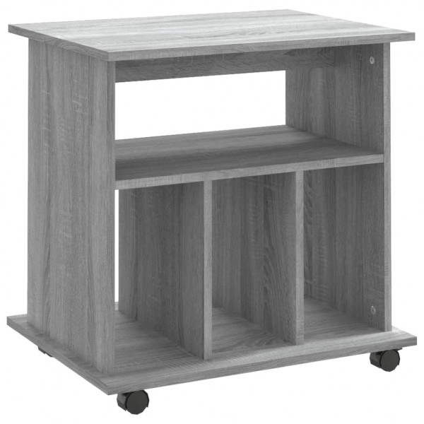 Armario con ruedas madera contrachapada gris Sonoma 60x45x60 cm M 2