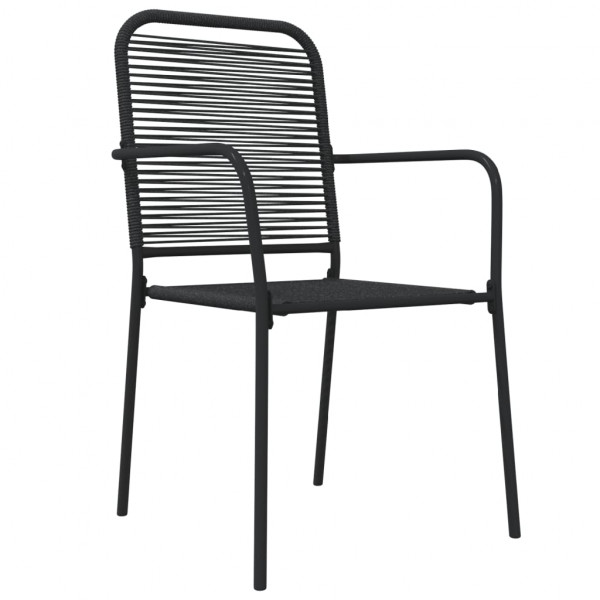 5 pcs conjunto de jantar p/ jardim corda de algodão e aço preto M 5