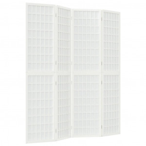 Biombo plegable con 4 paneles estilo japonés blanco 160x170 cm H