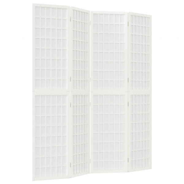 Biombo dobrável com 4 painéis estilo japonês 160x170 cm branco M 2