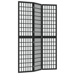 Biombo plegable con 3 paneles estilo japonés negro 120x170 cm H