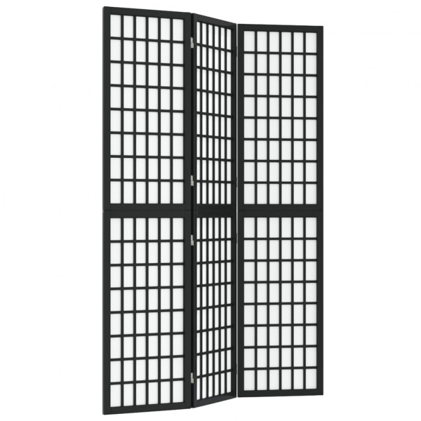 Biombo plegable con 3 paneles estilo japonés negro 120x170 cm M 2