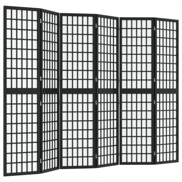 Biombo plegable con 6 paneles estilo japonés negro 240x170 cm D
