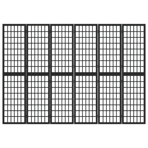 Biombo dobrável com 6 painéis estilo japonês 240x170 cm preto M 2