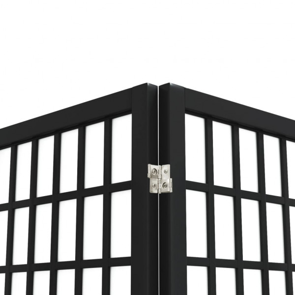 Biombo plegable con 6 paneles estilo japonés negro 240x170 cm M 4