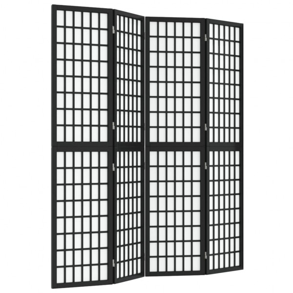 Biombo plegable con 4 paneles estilo japonés negro 160x170 cm M 2