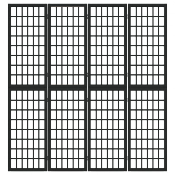 Biombo dobrável com 4 painéis estilo japonês 160x170 cm preto M 3