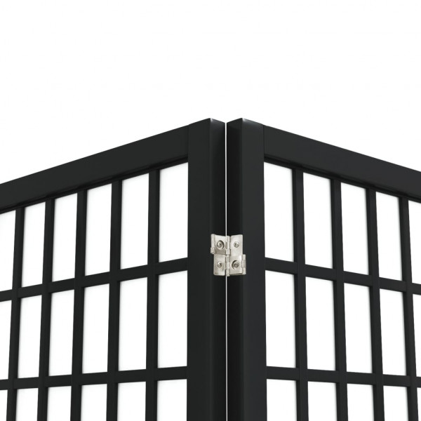 Biombo plegable con 4 paneles estilo japonés negro 160x170 cm M 5