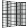 Biombo plegable con 5 paneles estilo japonés negro 200x170 cm 2