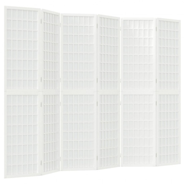 Biombo dobrável com 6 painéis estilo japonês 240x170 cm branco M 2