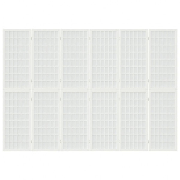 Biombo dobrável com 6 painéis estilo japonês 240x170 cm branco M 3