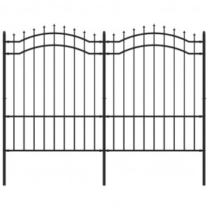 Valla de jardín con punta de lanza acero recubierto negro 190cm H