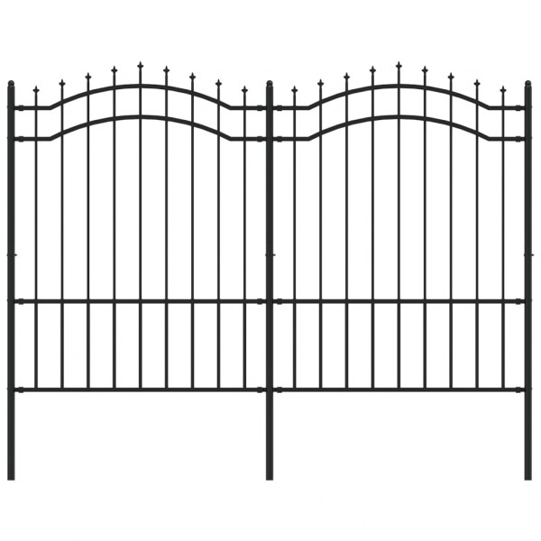 Valla de jardín con punta de lanza acero recubierto negro 190cm M 2